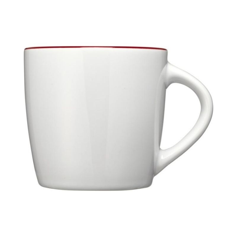 Logotrade promotional item picture of: Aztec ceramic mug, white/red