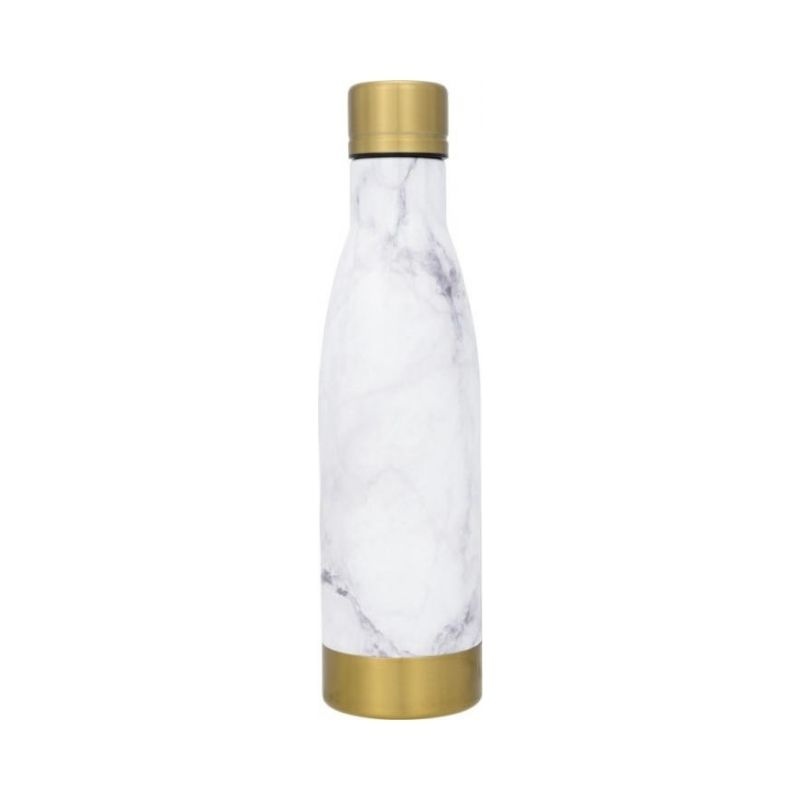 Logo trade promotional merchandise picture of: Vasa Marble copper vacuum insulated bottle, white/gold
