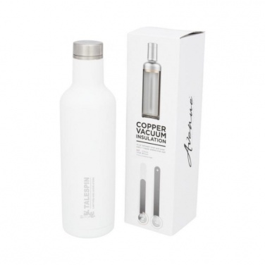 Logo trade corporate gifts image of: Pinto Copper Vacuum Insulated Bottle, white