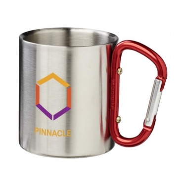 Logotrade advertising product image of: Alps 200 ml vacuum insulated mug with carabiner, red
