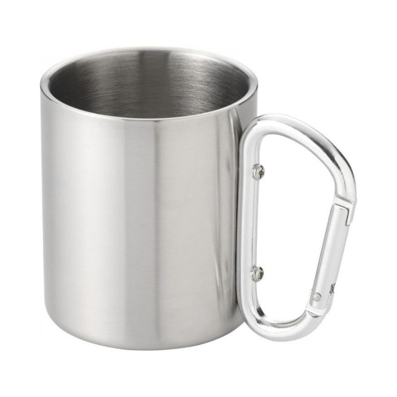Logo trade promotional merchandise image of: Alps isolating carabiner mug, silver