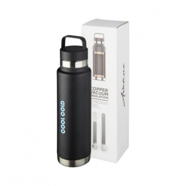 Logo trade promotional item photo of: Colton 600 ml copper vacuum insulated sport bottle, black