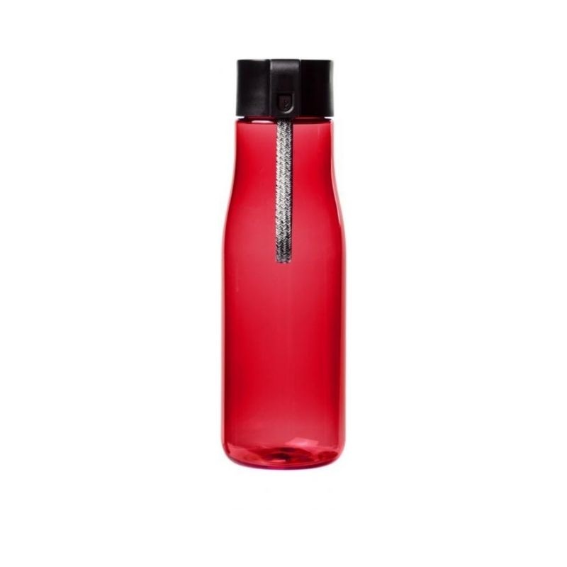 Logotrade promotional giveaway image of: Ara 640 ml Tritan™ sport bottle with charging cable, red