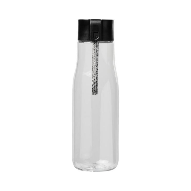 Logo trade promotional merchandise photo of: Ara 640 ml Tritan™ sport bottle with charging cable, transparent