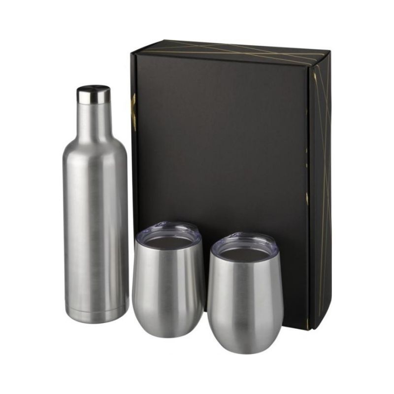Logo trade promotional gift photo of: Pinto and Corzo copper vacuum insulated gift set, silver