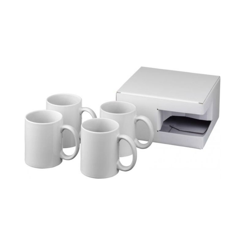 Logotrade promotional merchandise picture of: Ceramic sublimation mug 4-pieces gift set, white