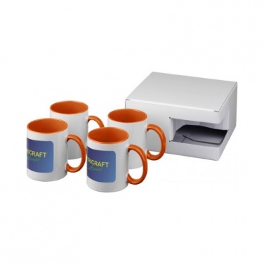 Logo trade promotional merchandise image of: Ceramic sublimation mug 4-pieces gift set, orange