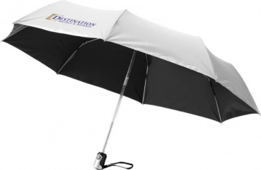 Logo trade advertising products picture of: 21.5" Alex 3-Section auto open and close umbrella, silver