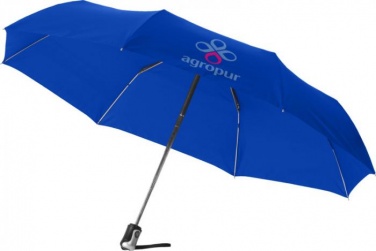 Logo trade promotional merchandise image of: 21.5" Alex 3-section auto open and close umbrella, blue