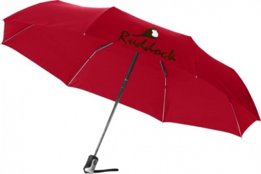 Logo trade business gifts image of: 21.5" Alex 3-section auto open and close umbrella, red