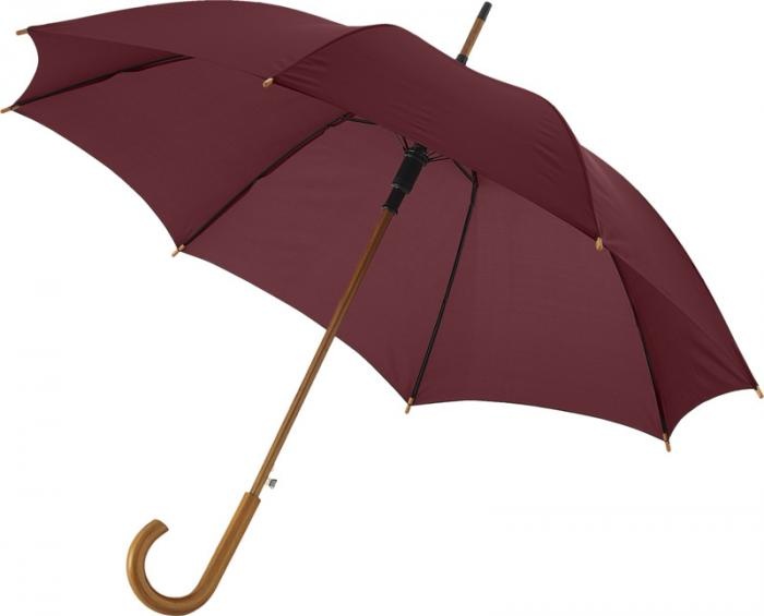 Logo trade corporate gift photo of: Kyle 23" auto open umbrella wooden shaft and handle, brown