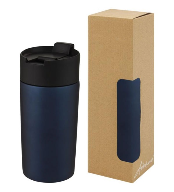 Logo trade advertising products image of: Jetta 330 ml copper vacuum insulated tumbler, blue