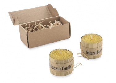 Logo trade advertising products image of: Beeswax candle set HANNI