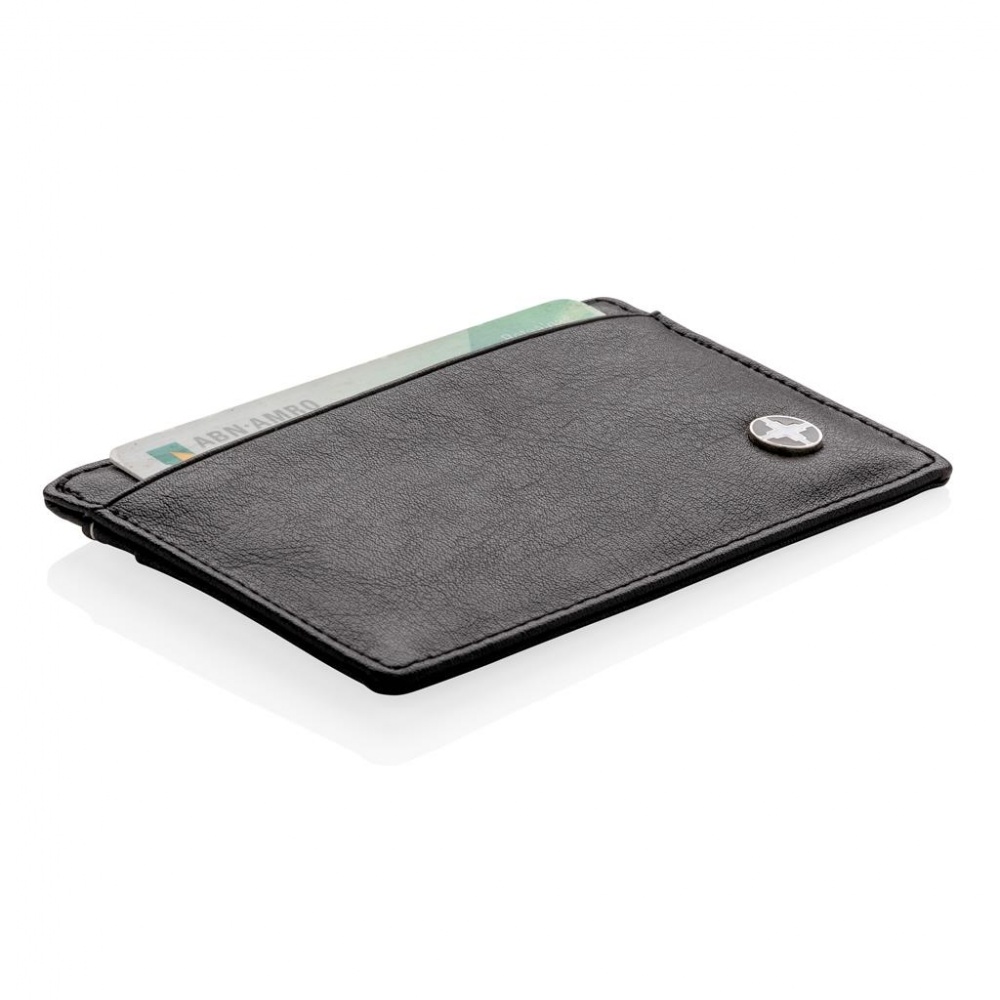 Logotrade promotional product image of: Swiss Peak RFID anti-skimming card holder, black