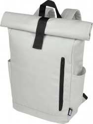 Logotrade corporate gift image of: Cool Byron 15.6" GRS RPET roll-top backpack 18L - Light grey