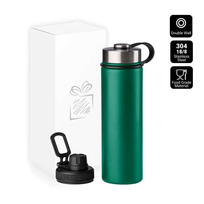 Logo trade promotional items image of: Nordic Thermal Mug, 650 ml, with 2 lids, green