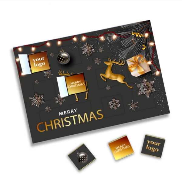 Logo trade promotional merchandise image of: Christmas Advent Calendar with chocolate, two sided