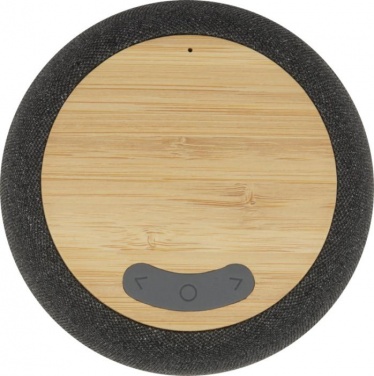 Logo trade promotional merchandise photo of: Ecofiber bamboo Bluetooth® speaker and wireless charging pad, grey