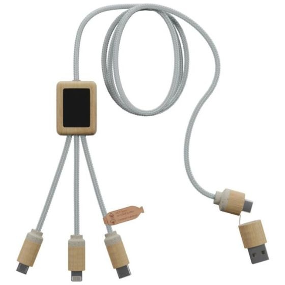 Logotrade business gift image of: SCX.design C49 5-in-1 charging cable, light brown