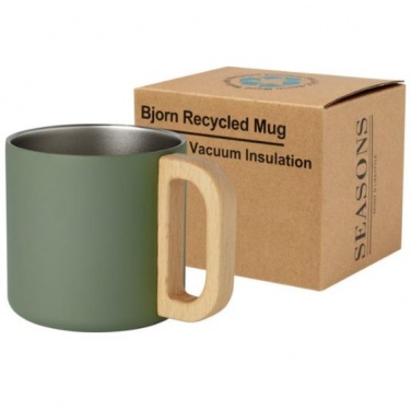 Logo trade promotional gifts picture of: Bjorn 360 ml RCS certified recycled stainless steel mug, green
