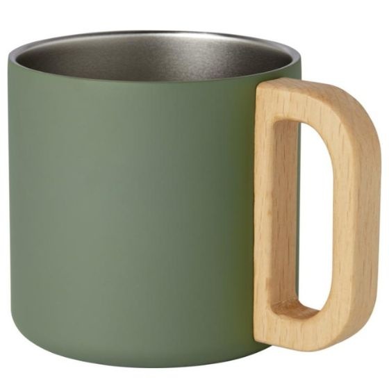 Logo trade promotional merchandise image of: Bjorn 360 ml RCS certified recycled stainless steel mug, green