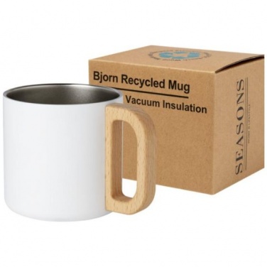 Logotrade promotional products photo of: Bjorn 360 ml RCS certified recycled stainless steel mug, white