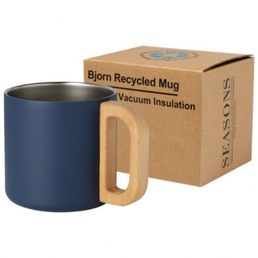 Logo trade advertising products picture of: Bjorn 360 ml RCS certified recycled stainless steel mug, blue