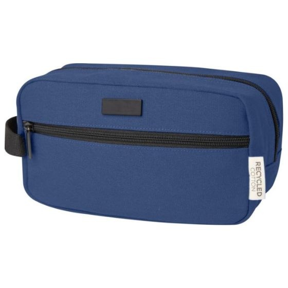 Logo trade promotional items image of: Joey GRS recycled canvas travel accessory pouch bag 3,5 l, blue