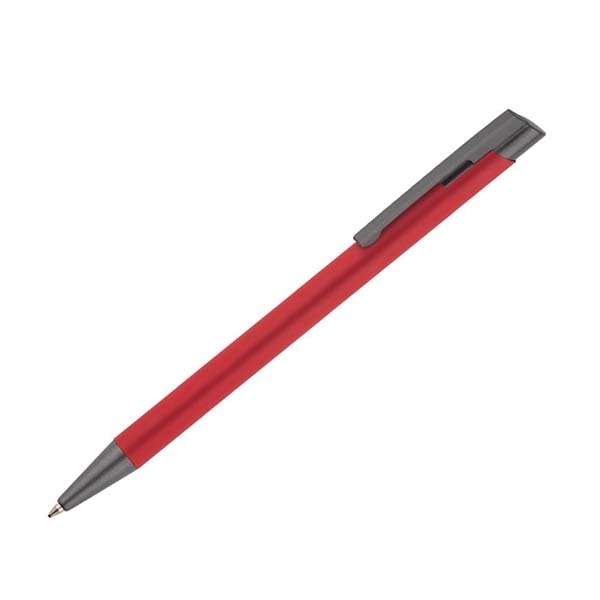 Logotrade promotional product picture of: Soft touch ballpen Optima, red