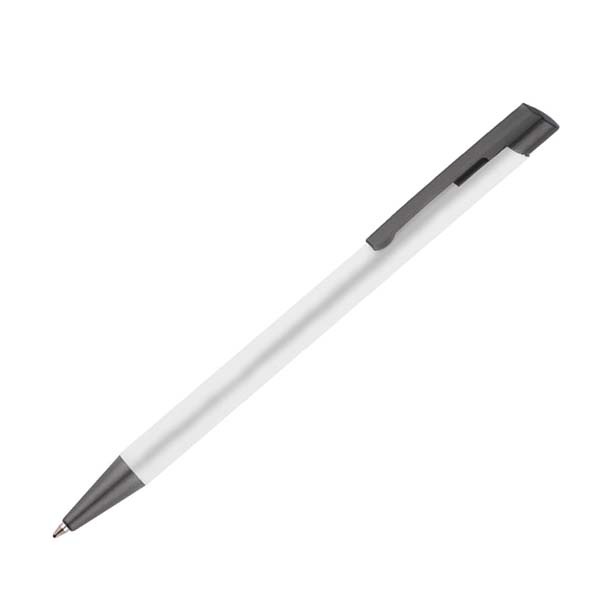 Logo trade promotional gifts image of: Soft touch ballpen Optima, white