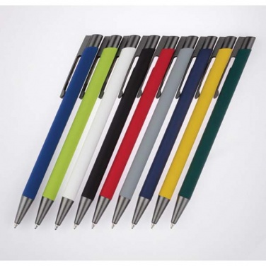 Logo trade promotional merchandise picture of: Soft touch ballpen Optima, green