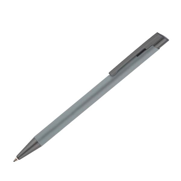 Logo trade promotional merchandise picture of: Soft touch ballpen Optima, light grey