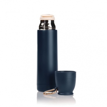 Logo trade promotional giveaways image of: Thermos 500 ml Air Gifts with carabiner, navy blue