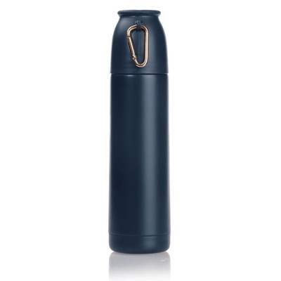 Logo trade promotional giveaway photo of: Thermos 500 ml Air Gifts with carabiner, navy blue