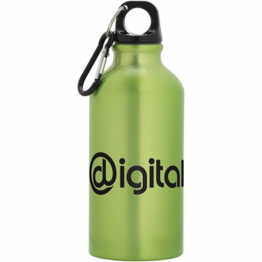 Logotrade corporate gift image of: Oregon 400 ml aluminium water bottle with carabiner