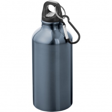 Logo trade corporate gifts image of: Oregon 400 ml aluminium water bottle with carabiner