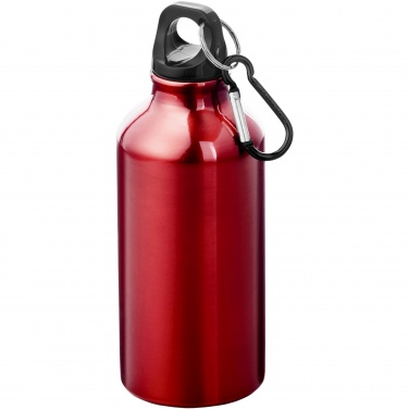 Logo trade promotional giveaways picture of: Oregon 400 ml aluminium water bottle with carabiner