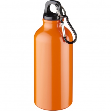 Logotrade promotional product picture of: Oregon 400 ml aluminium water bottle with carabiner