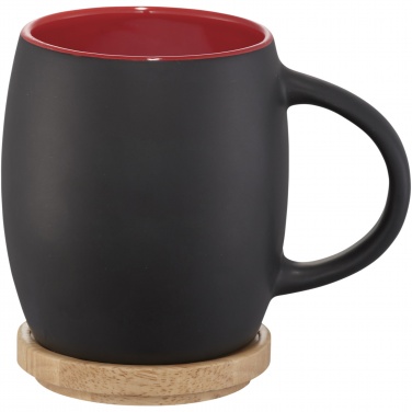 Logotrade promotional merchandise image of: Hearth 400 ml ceramic mug with wooden coaster