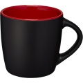 Riviera 340 ml ceramic mug, Solid black / Red