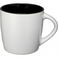 Aztec 340 ml ceramic mug, White / Solid black