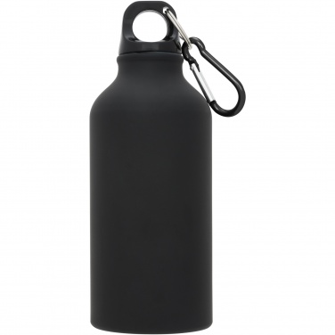 Logo trade business gifts image of: Oregon 400 ml matte water bottle with carabiner