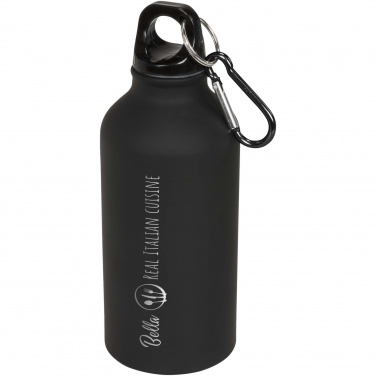 Logo trade advertising product photo of: Oregon 400 ml matte water bottle with carabiner