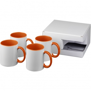 Logo trade advertising products image of: Ceramic sublimation mug 4-pieces gift set