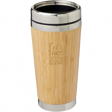 Logo trade promotional gifts image of: Bambus 450 ml tumbler with bamboo outer