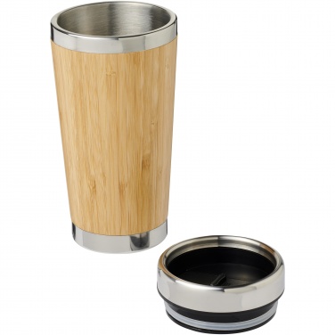 Logo trade promotional merchandise photo of: Bambus 450 ml tumbler with bamboo outer