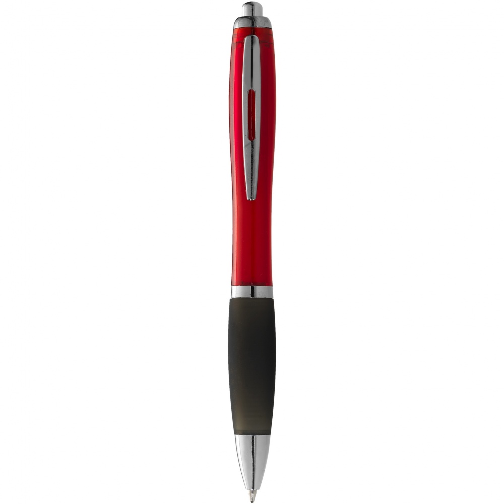 Logo trade promotional merchandise image of: Nash ballpoint pen coloured barrel and black grip