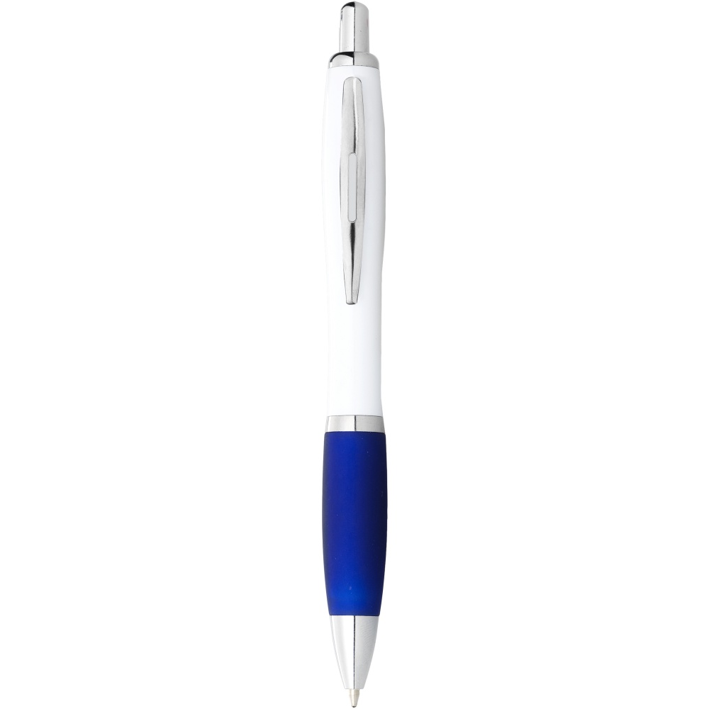 Logotrade promotional gift picture of: Nash ballpoint pen with white barrel and coloured grip