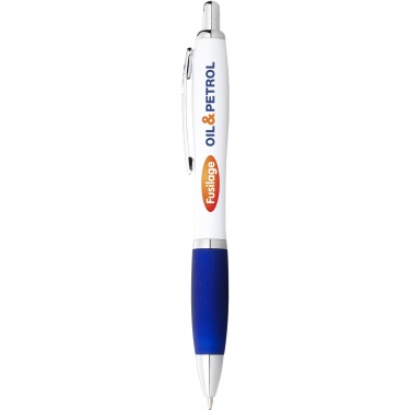 Logotrade promotional item picture of: Nash ballpoint pen with white barrel and coloured grip