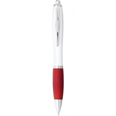 Logotrade business gifts photo of: Nash ballpoint pen with white barrel and coloured grip